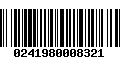 Código de Barras 0241980008321