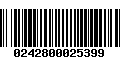 Código de Barras 0242800025399