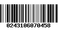 Código de Barras 0243106070458