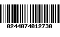 Código de Barras 0244074012730