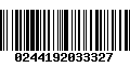 Código de Barras 0244192033327