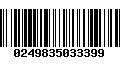 Código de Barras 0249835033399