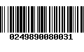 Código de Barras 0249890080031