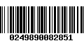 Código de Barras 0249890082851