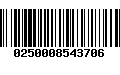 Código de Barras 0250008543706