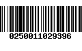 Código de Barras 0250011029396