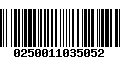 Código de Barras 0250011035052