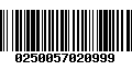 Código de Barras 0250057020999