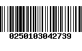 Código de Barras 0250103042739