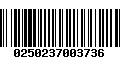 Código de Barras 0250237003736