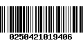 Código de Barras 0250421019406