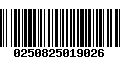 Código de Barras 0250825019026