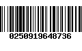 Código de Barras 0250919648736