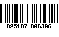 Código de Barras 0251071006396