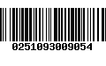 Código de Barras 0251093009054