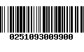 Código de Barras 0251093009900