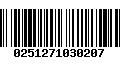 Código de Barras 0251271030207