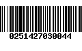 Código de Barras 0251427030044