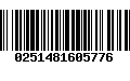 Código de Barras 0251481605776