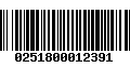 Código de Barras 0251800012391