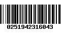 Código de Barras 0251942316043