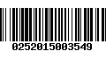 Código de Barras 0252015003549