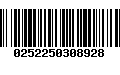 Código de Barras 0252250308928