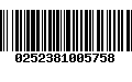 Código de Barras 0252381005758