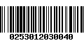 Código de Barras 0253012030040