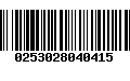 Código de Barras 0253028040415