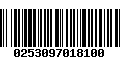 Código de Barras 0253097018100