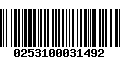 Código de Barras 0253100031492