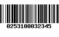 Código de Barras 0253100032345