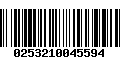 Código de Barras 0253210045594