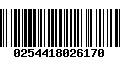 Código de Barras 0254418026170