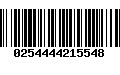 Código de Barras 0254444215548