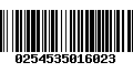 Código de Barras 0254535016023