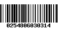 Código de Barras 0254806030314