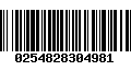 Código de Barras 0254828304981