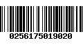 Código de Barras 0256175019020