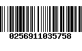 Código de Barras 0256911035758