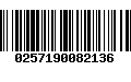 Código de Barras 0257190082136