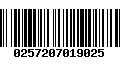 Código de Barras 0257207019025