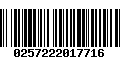 Código de Barras 0257222017716