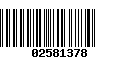 Código de Barras 02581378