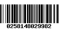 Código de Barras 0258148029982