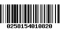 Código de Barras 0258154010820