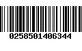 Código de Barras 0258501406344