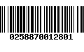 Código de Barras 0258870012801