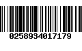 Código de Barras 0258934017179